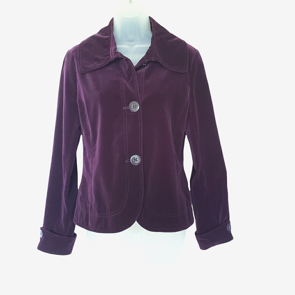 Rafaella Studio Velvet Blazer Purple Plum Size‎ 6 Whimsigoth Holiday Christmas